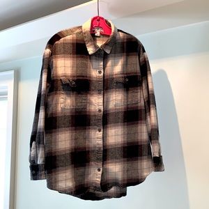 Old Navy black and white Boyfriend shirt; ladies size large